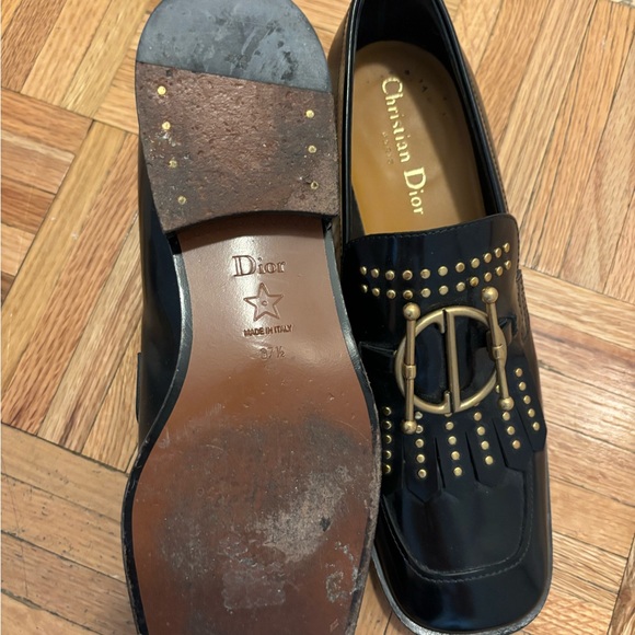 Christian Dior Black Loafers, size 37.5